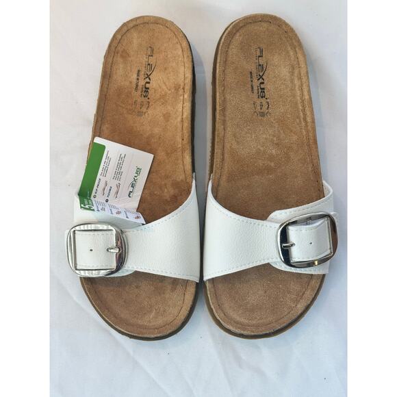 FLEXUS BARONCA SLIDE SANDAL SIZE US 9 / EU 40 WHITE NWT - Picture 1 of 4